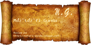Mátéfi Gunda névjegykártya